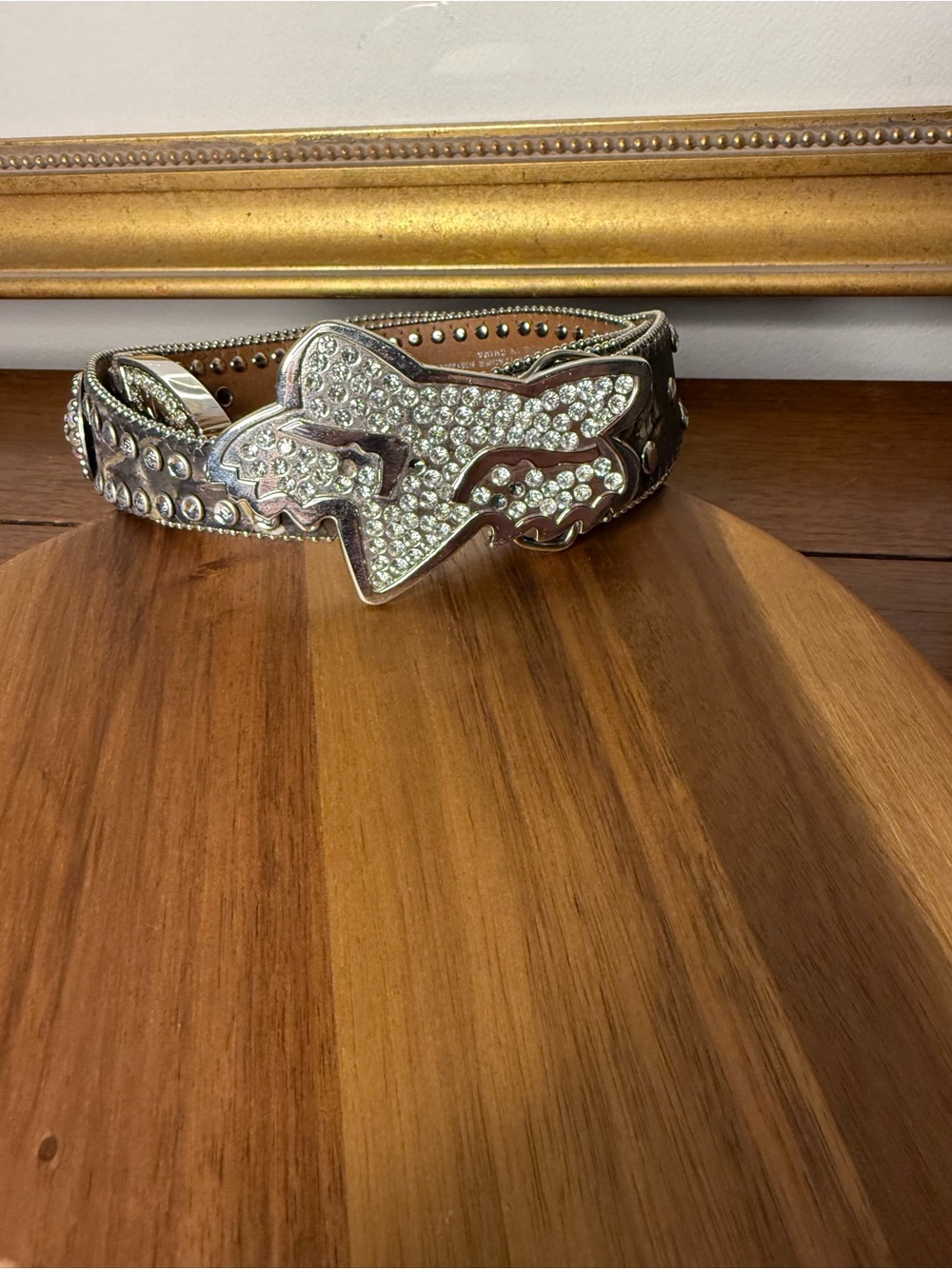 Vintage Fox Racing Rhinestone Buckle Blazin Roxx Studded Belt 35” Small
